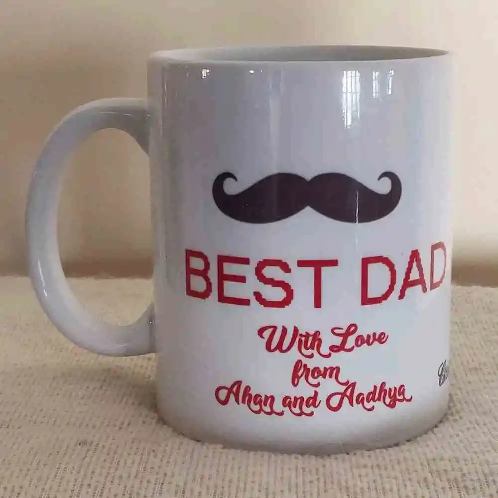 Buy White Ceramic Personalized Best Dad Mug with Photo